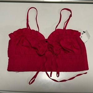 Hot pink bralette crop top
